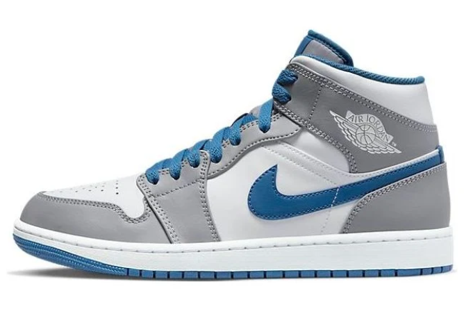 Air Jordan 1 Mid Cement Grey / True Blue