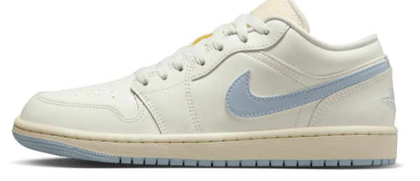 Air Jordan 1 Low Women's Sneakers "Ghost" – Off-White / Pale Blue