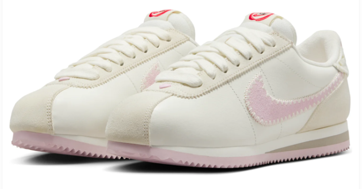 Women’s Nike Cortez “Valentine’s Day” 2025 Sneakers - Sail / Pink (HV6012-161)