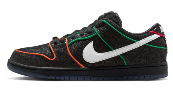 Nike SB Dunk Low Pro QS – Black, White & Challenge Red