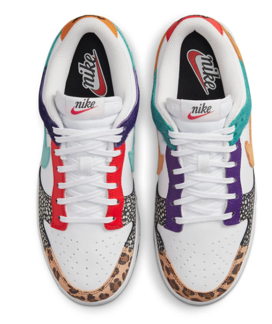 Women’s Nike Dunk Low SE “Safari Mix” Sneakers - White / Blue (DN3866-100)
