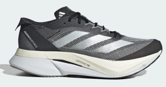 adidas Adizero Boston 12 Women's Running Shoes – Black / Grey / White