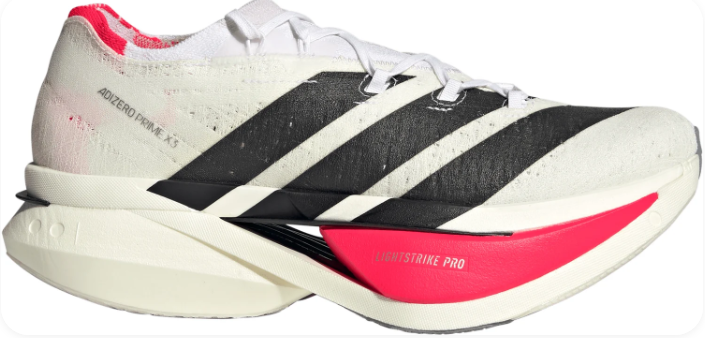 adidas Adizero Prime X 3 Strung Running Shoes | White / Black / Red